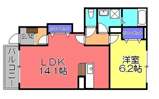 トゥー・ル・モンド【1階】の間取り