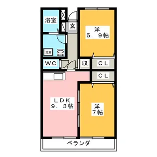 サンロード伊豆【2階】の間取り