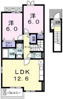 プランドール B【2階】の間取り