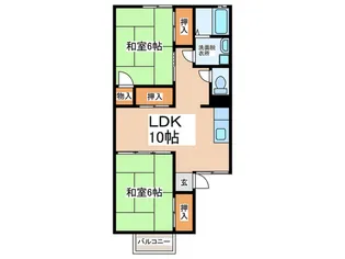 シャトードイワネG号館【2階】の間取り