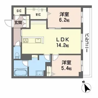 シャーメゾンプレシャス祇園【2階】の間取り