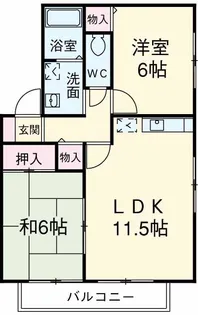 シャトージュネスA【2階】の間取り