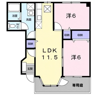 ドゥージャン【1階】の間取り