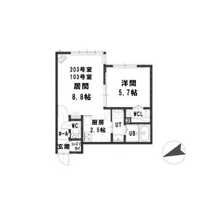 ルミエールsalvia【1階】の間取り