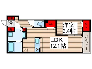 アクア一之江【1階】の間取り
