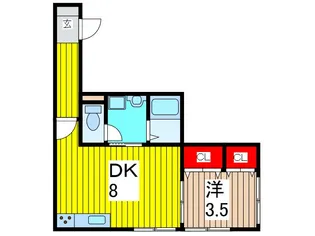 フラッツ ミハシ【1階】の間取り