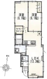 サンライズ成瀬B棟【1階】の間取り