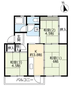 UR有野【3階】の間取り