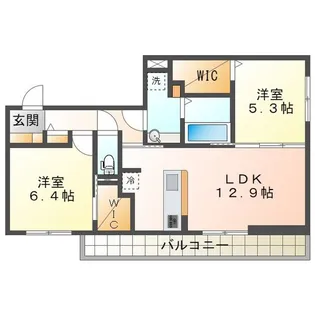 ディーシャンブル 南丸之内A【2階】の間取り
