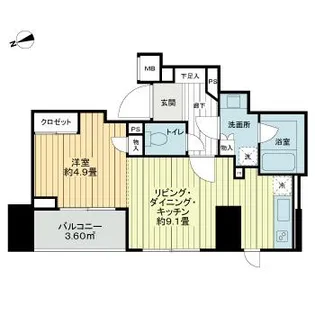 キュスティーヌ18目白学園通り【3階】の間取り