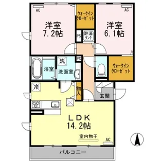 ソレイユ B【1階】の間取り