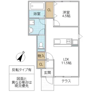 サンライズ東 A棟【1階】の間取り