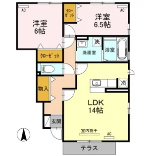 GARDEN HOUSE SHIMOAKAE【1階】の間取り