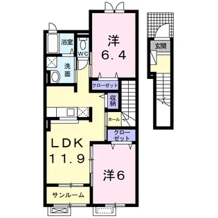 エスボナール【2階】の間取り