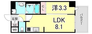 プレサンスブルーム新神戸【4階】の間取り