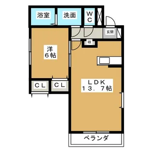 ゼファー【2階】の間取り