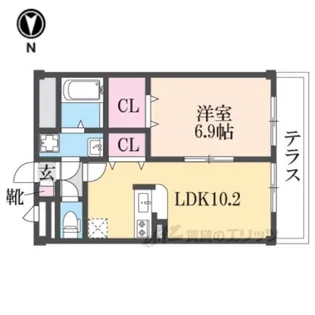 アンプルールフェールボルドゥルー2【2階】の間取り