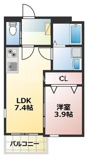 シャロム西子飼【3階】の間取り