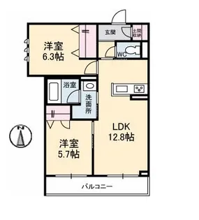 メゾンフェリシア【2階】の間取り