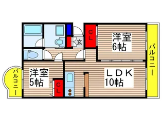 カサグランデIII壱番館【2階】の間取り