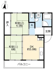 UR金剛【4階】の間取り