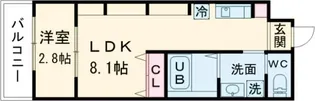 七道西町エヌエム・キャトフ・ヴァン・キャトルズ【1階】の間取り