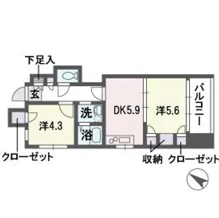 ミレニアムコート平尾【4階】の間取り