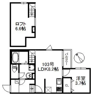 ソラーレ津福駅南【1階】の間取り