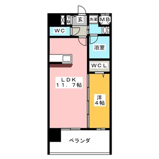 エルミタージュ桜山【7階】の間取り