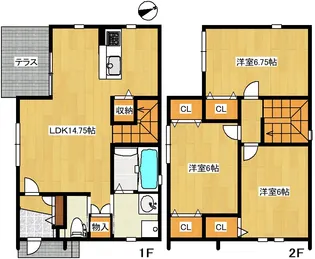 福島県郡山市喜久田町堀之内字堀内【一戸建】の間取り