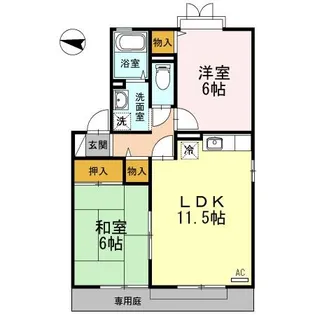 ボヌール・N A棟【1階】の間取り