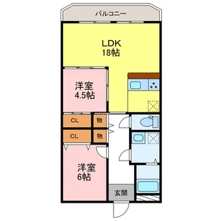 グリーンピア津乃峰【4階】の間取り