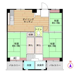 ビレッジハウス磐城2号棟【1階】の間取り