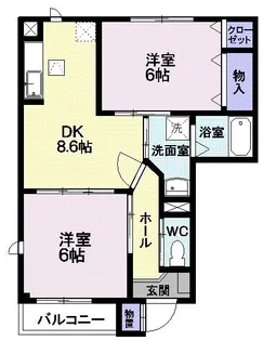 エール シャンブル B【1階】の間取り