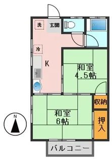 東京都江戸川区南小岩2【アパート】の間取り