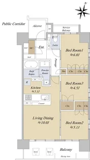 3LDKの間取り画像