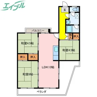 グランドヒルズ桔梗が丘10号棟【3階】の間取り