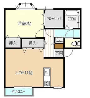 ビバライフ風呂ヶ迫A棟【1階】の間取り