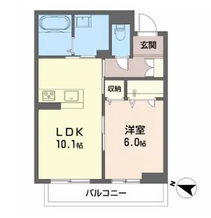 1LDKの間取り画像