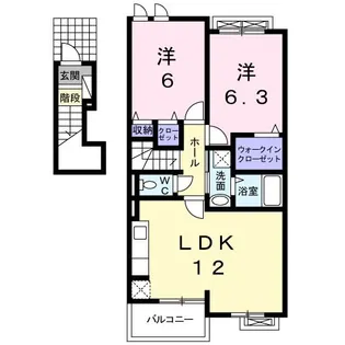ポノポノ・シルフA【2階】の間取り