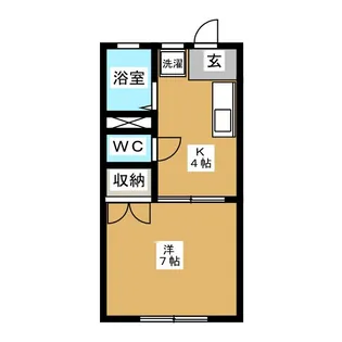 1Kの間取り画像