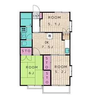 サニーセゾン東永谷E【2階】の間取り