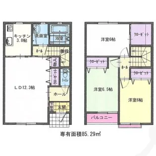 エステート柳原町Cの間取り