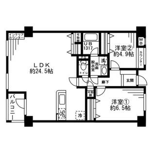 レジディア六本木檜町公園【6階】の間取り