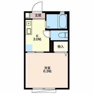 1Kの間取り画像