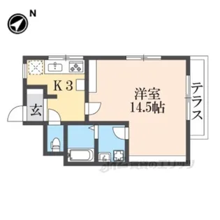 オルボス壱分【1階】の間取り