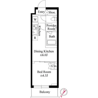 東京都新宿区余丁町【マンション】の間取り