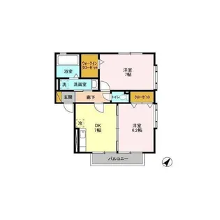 2DKの間取り画像