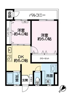 菊マンション【1階】の間取り