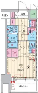 ファーストフィオーレ大阪ウエストウェルビング【9階】の間取り